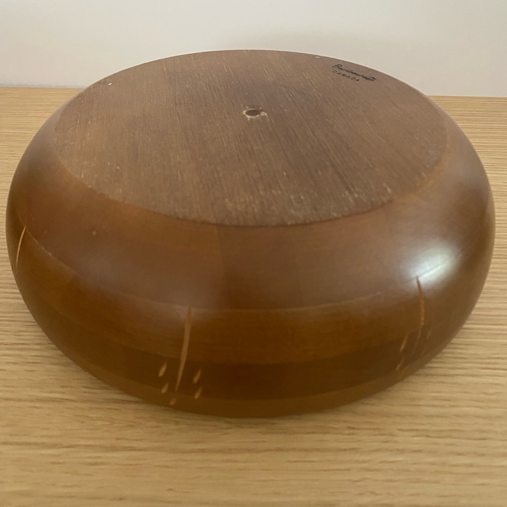 Vintage Baribocraft Canadian Maple Wood Salad Bowl with 5 Bowls - Picture 5 of 16